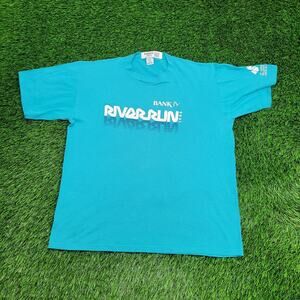 Vintage 1986 Riverrun Marathon Shirt Large 21x25 Bank-IV